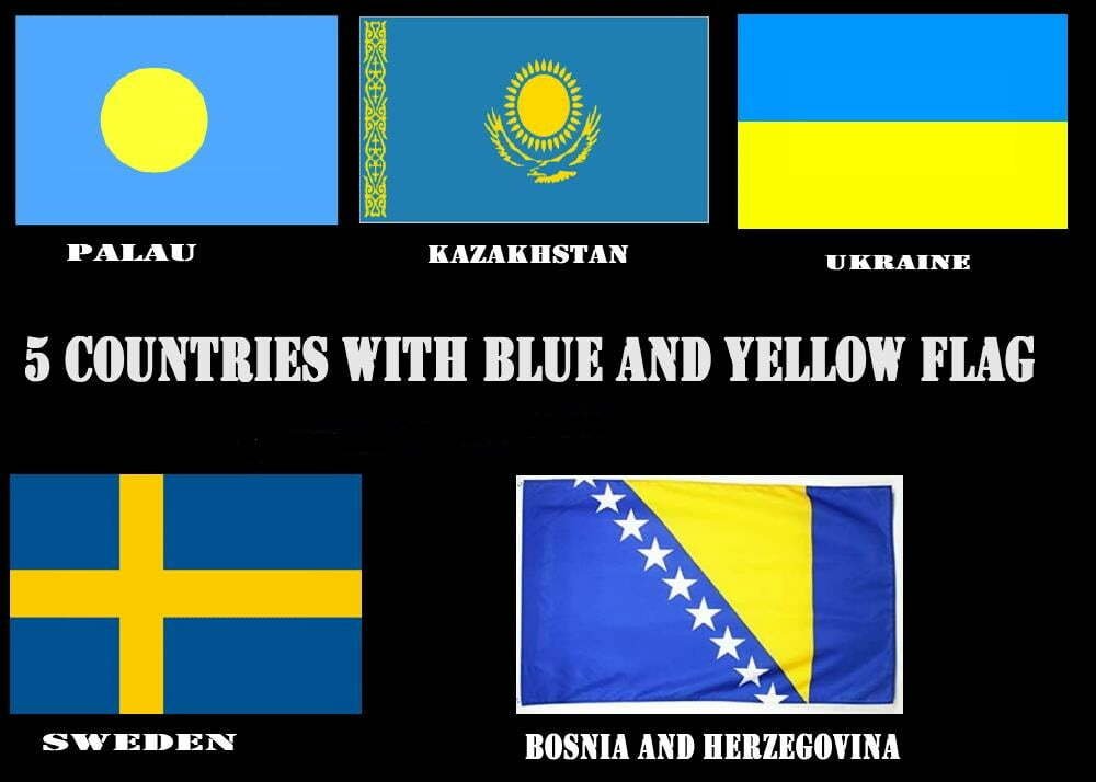 Blue Yellow Flag Country 1 